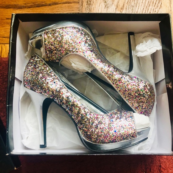 Rampage Shoes - BRAND NEW Multicolored Sequin Heels Rampage Shoes - BRAND NEW Multicolored Sequin Heels